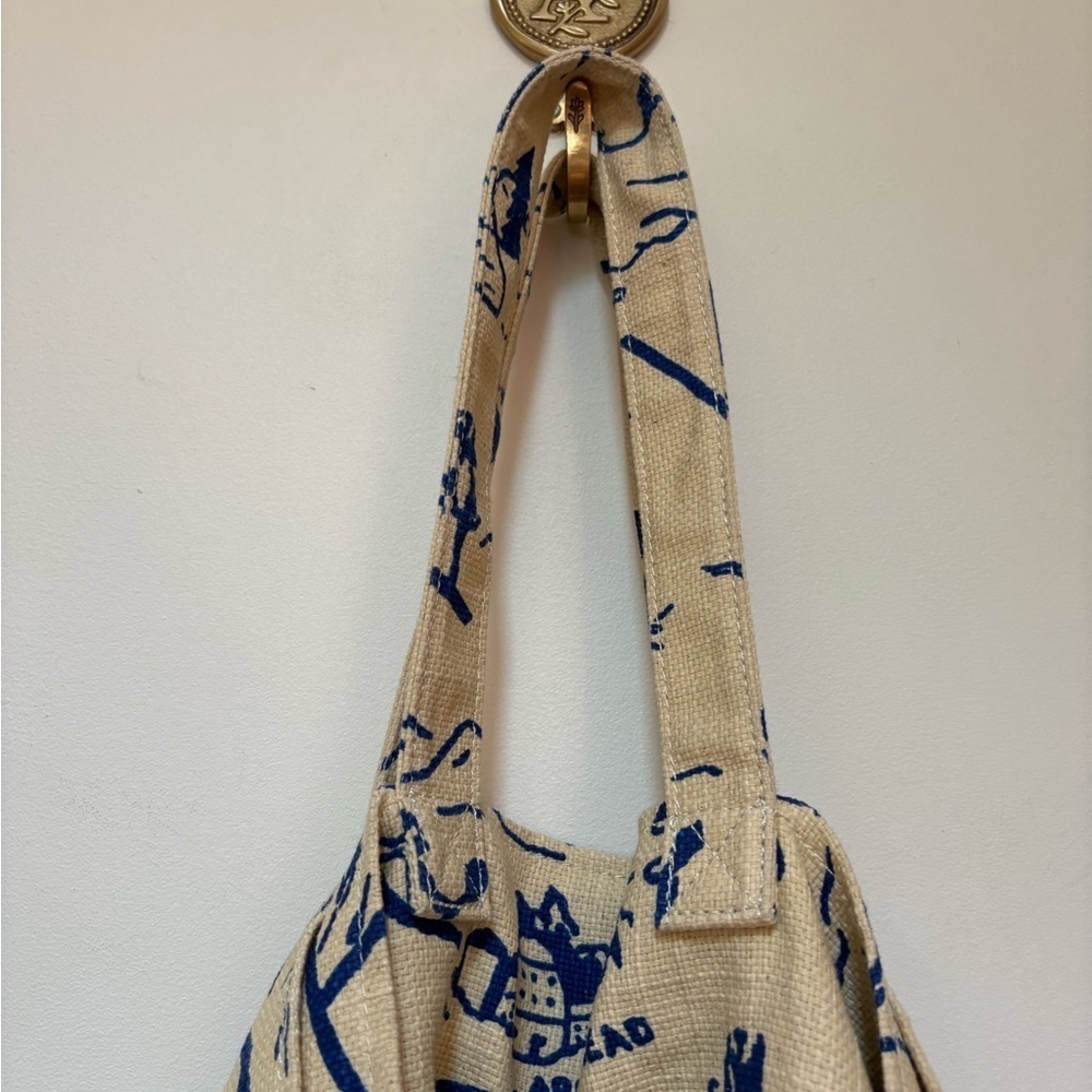 NWOT Urban Outfitters East-West Printed Jute Tote - Picture 8 of 13